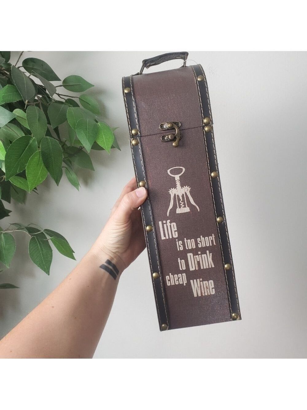 Elements Brown Wine Bottle Holder Rustic Decor